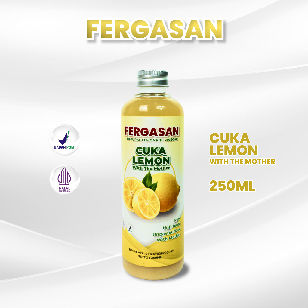 

FERGASAN Cuka Lemon Alami 250 Ml - Cuka Lemon Alami Organik 100% Original