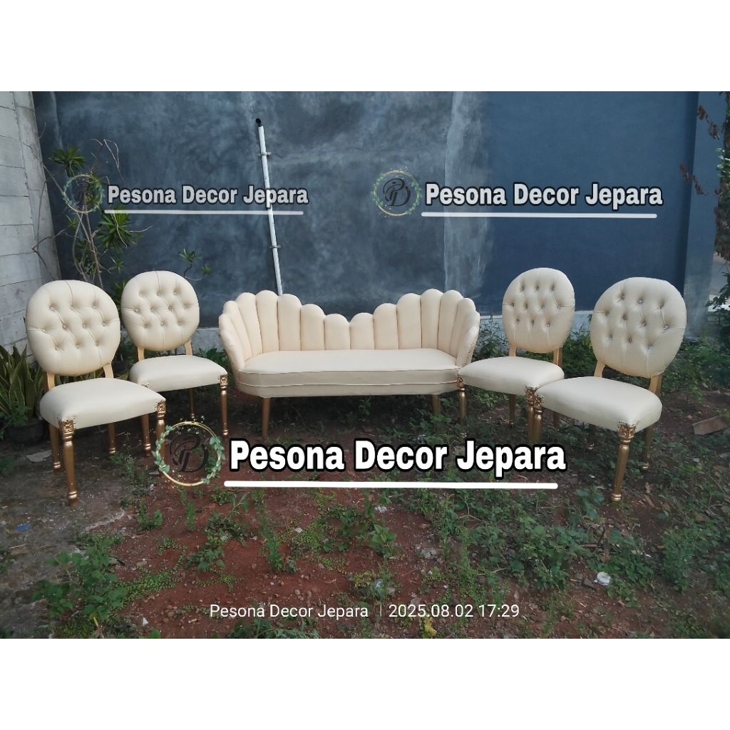 [ PROMO ] Kursi pelaminan kerang set besan bungkus / kursi pelaminan minimalis
