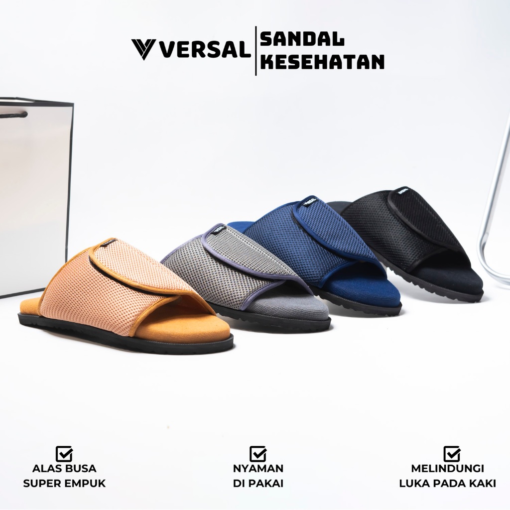 Versal • Sandal Kesehatan Diabetes Sandal Lansia Ringan Super Empuk Anti Slip - VR07