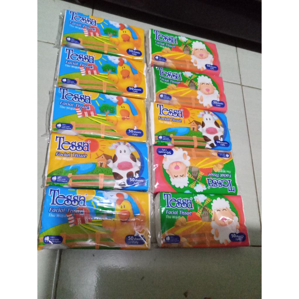 tissue tessa 50 sheet 2ply tisu paket isi 10pcs