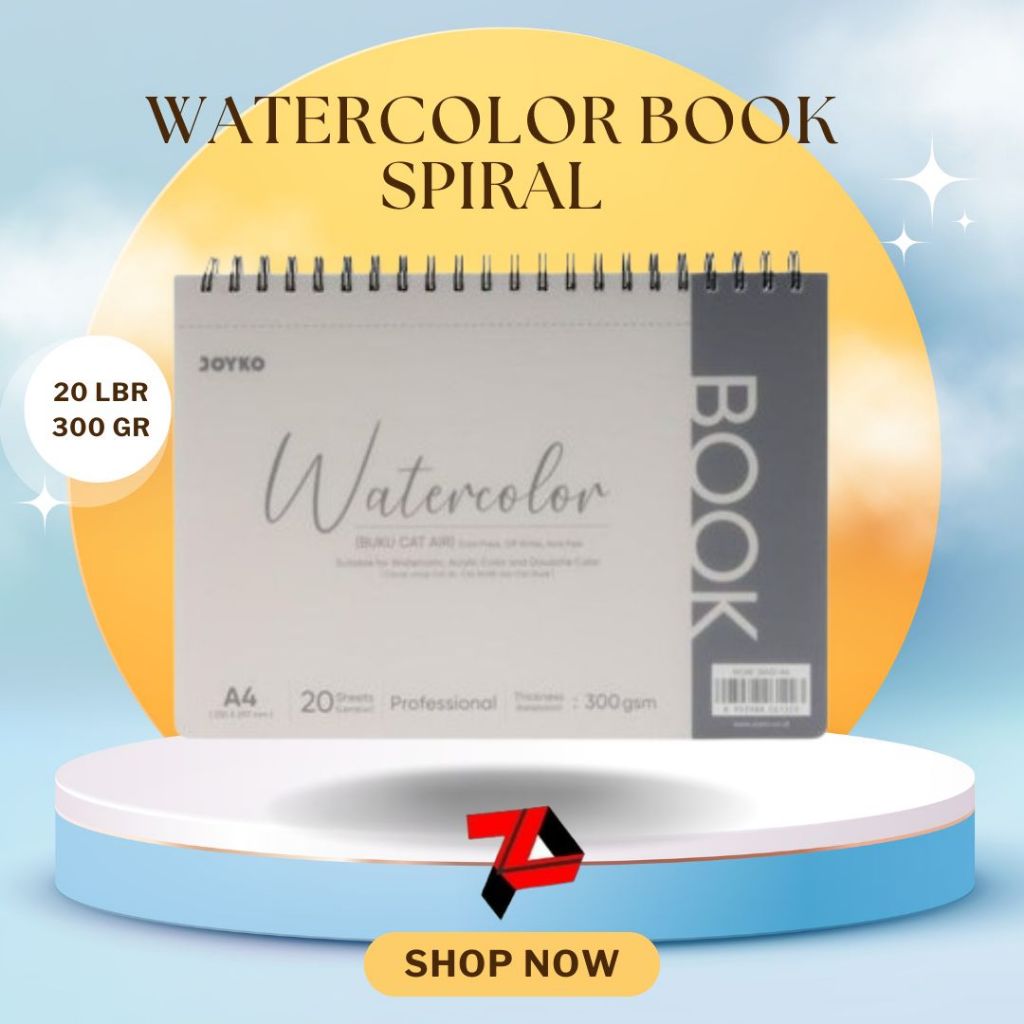 

Watercolor Book Buku Cat Air Joyko WLBK-2600 300 gsm Spiral 20 Sheets