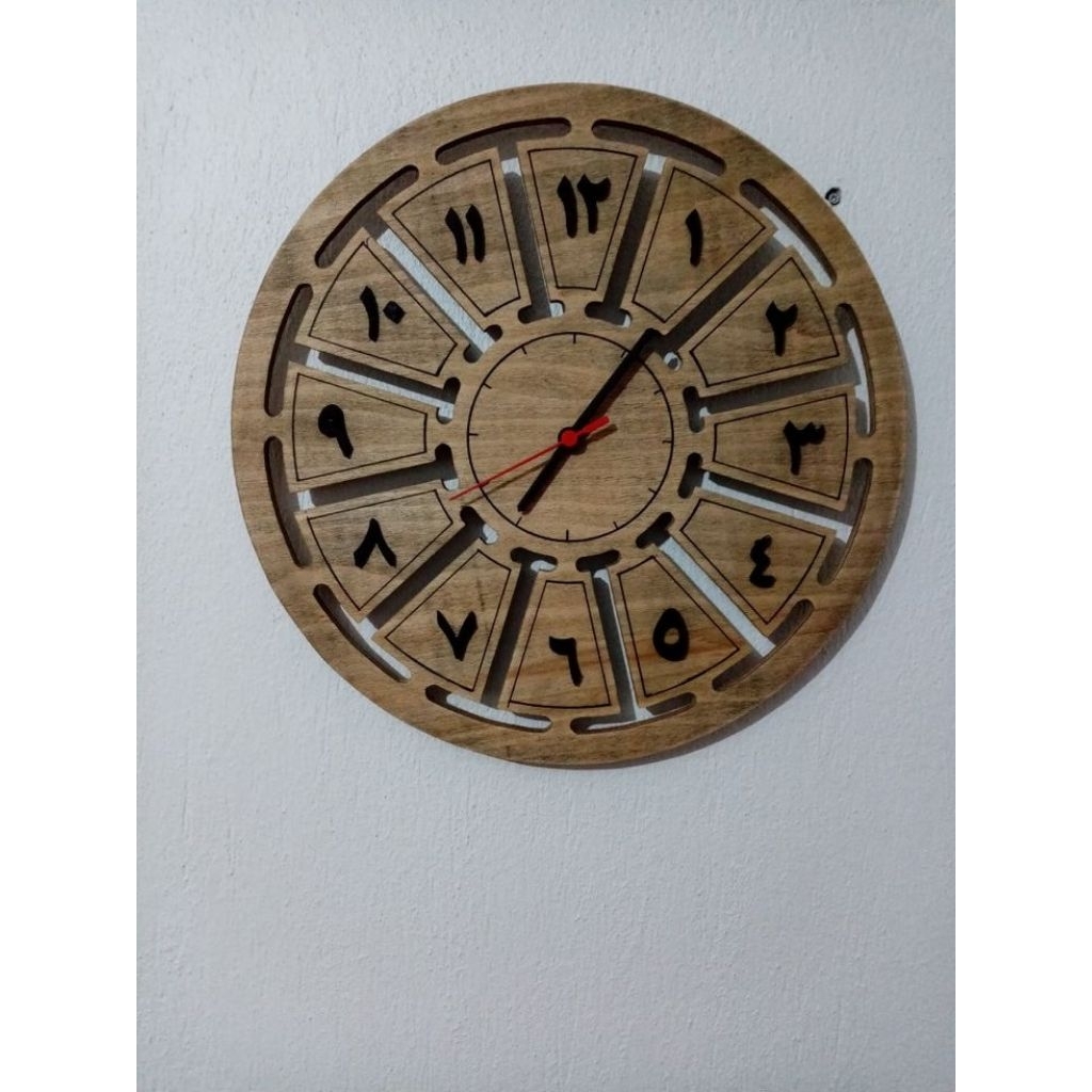 Jam Dinding Angka Arab Kayu Jati