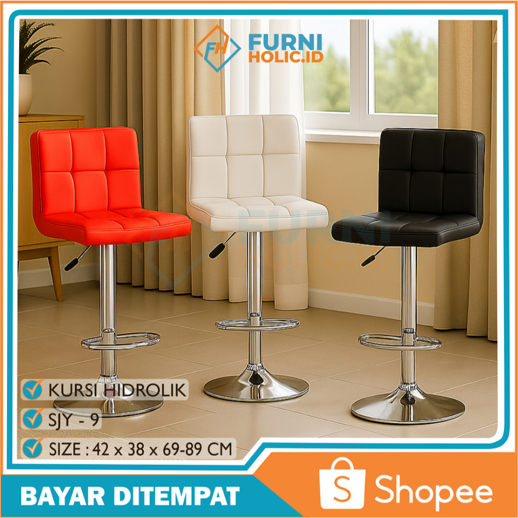 FURNIHOLIC Kursi Bar / Kursi Hidrolik / Kursi Cafe / Kursi Bar Hidrolik / Kitchenset Multifungsi