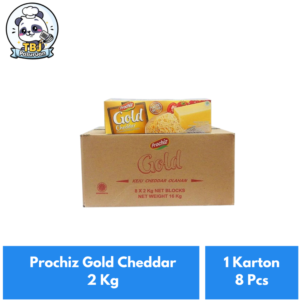 

Prochiz Gold Cheddar 2 Kg Kemasan 1 Karton Isi 8 Pcs