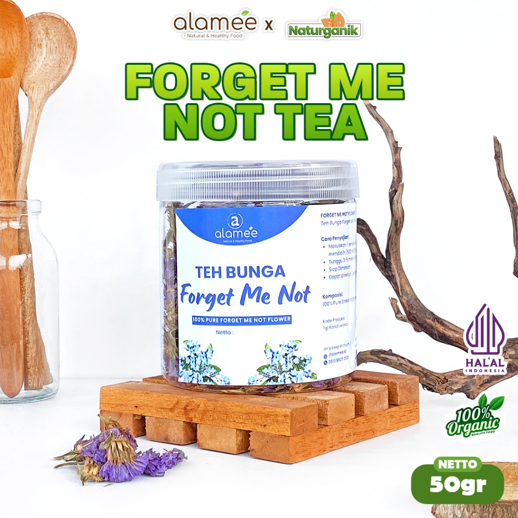 

ALAMEE Forget Me Not Flower Tea Teh Bunga Organik Kering Dried 50gr Premium Naturganik