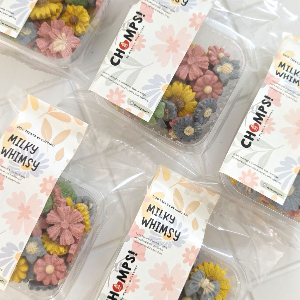 

CHOMPS! Milky Whimsy Cookies - Snack Anjing & Kucing | Artisan Barkery Dog & Cat Treats