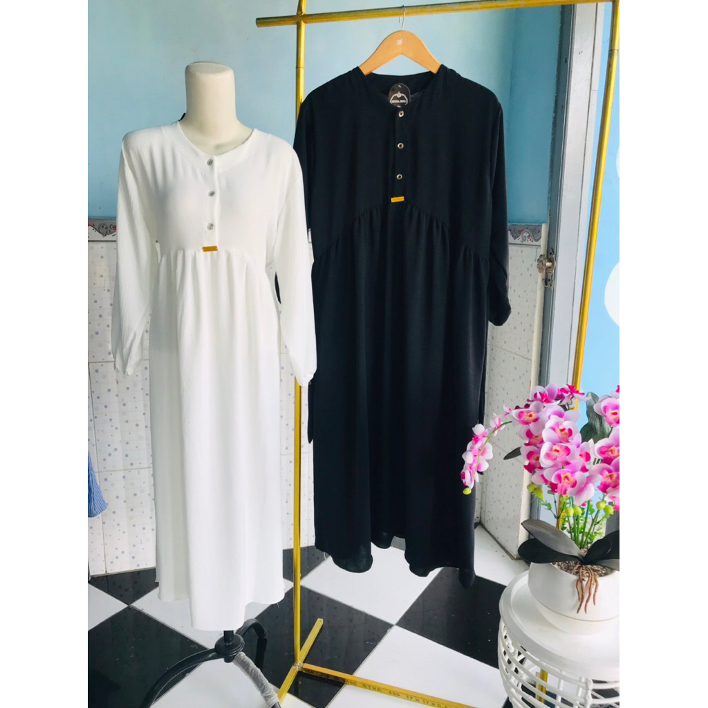 Gamis midi polos wanita // Dress midi polos wanita