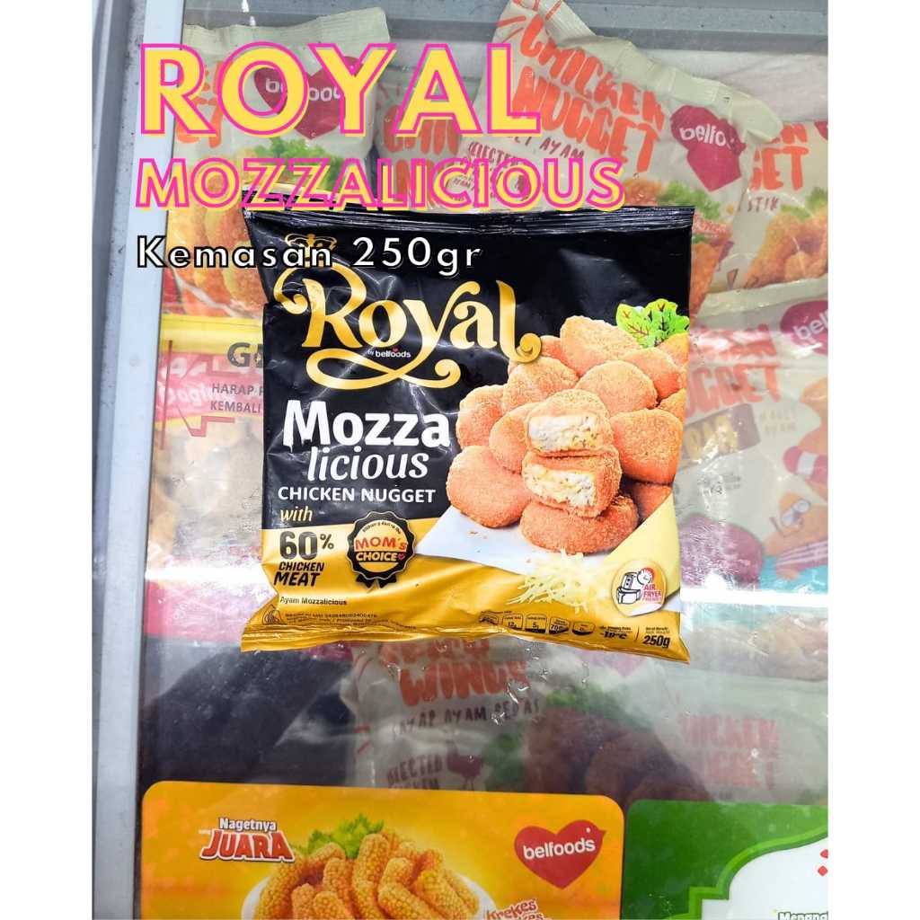 

Frozenfood BELFOODS ROYAL Mozzalicious Nugget Ayam 250gr