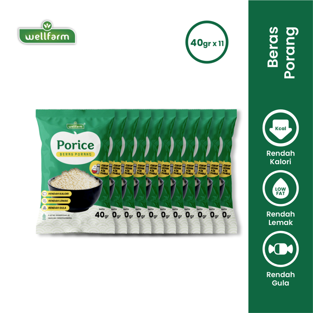 

Porice Beras Porang Instan Sachet, Paket Spesial Bundle 11 pcs