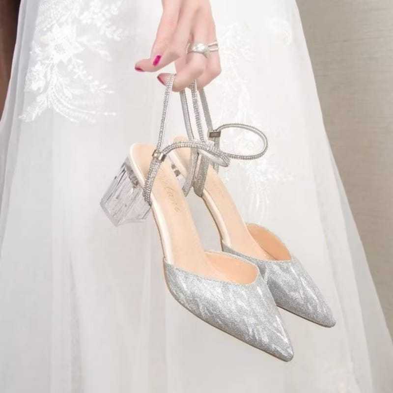 JURAGAN ONLINE - SANDAL WANITA HIGH HEELS HAK TAHU KACA 7 cm