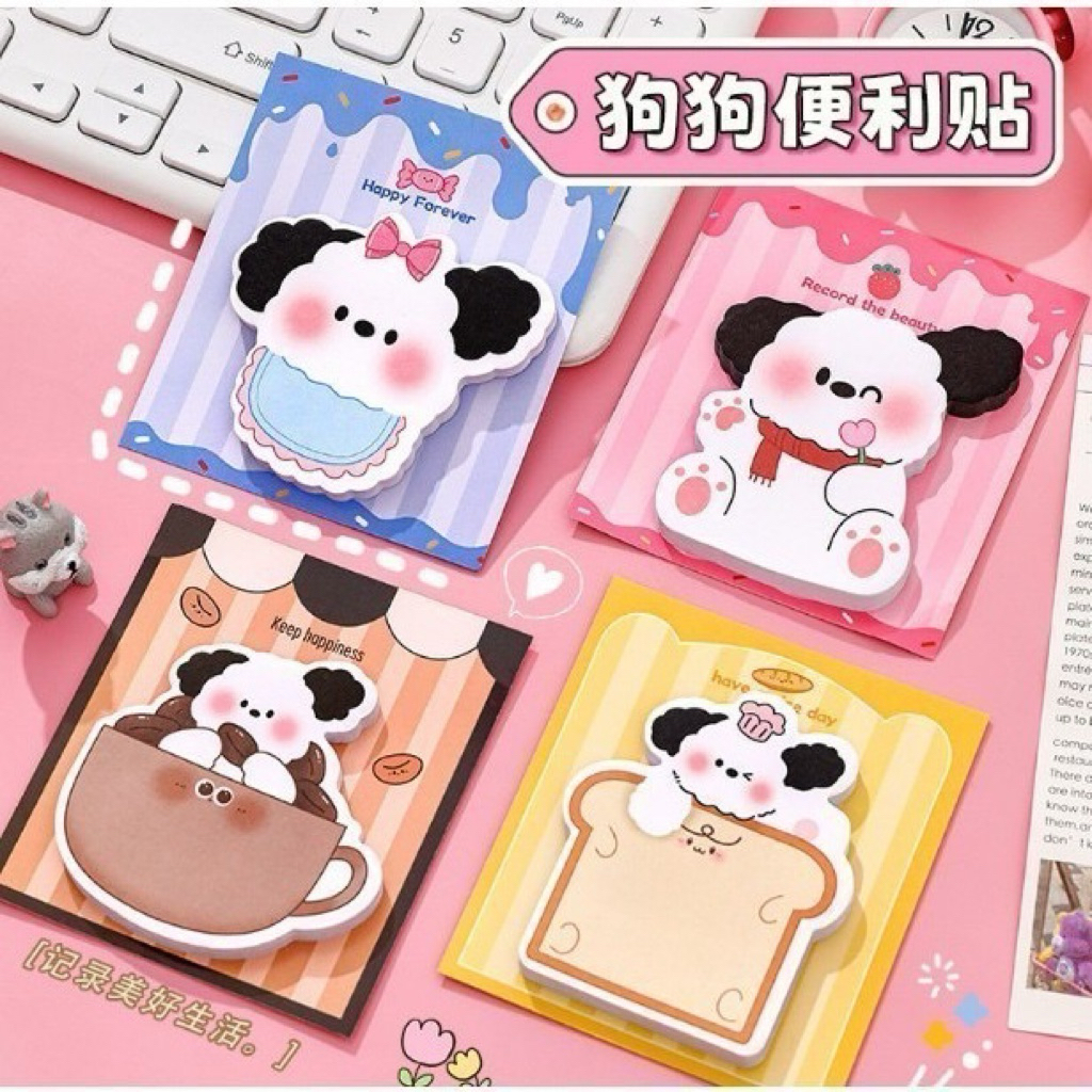 

STICKY NOTE MEMO / STICKY NOTE DOG KARAKTER LUCU / CATATAN MINI TEMPEL KERTAS SEKOLAH ANAK