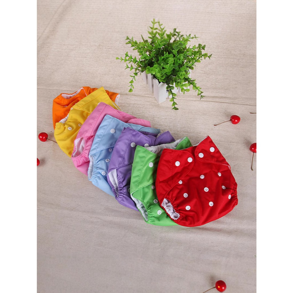 Popok Kain Bayi Kancing Polos Dapat Dicuci/ CLODI BAYI  / Clodi Bayi Baby Cloth Diaper Bahan Lembut 