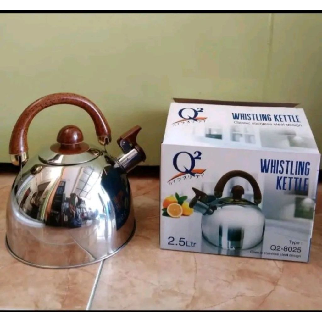 N5 TEKO MASAK KOMPOR Tebal TEKO BUNYI  2,5 liter STAINLESS TEKO SIUL baru STAINLESS BAGUS