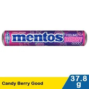 

(Grosir)!!! Mentos permen Minta/Buah Candy Berry Good 37,8g Roll butir