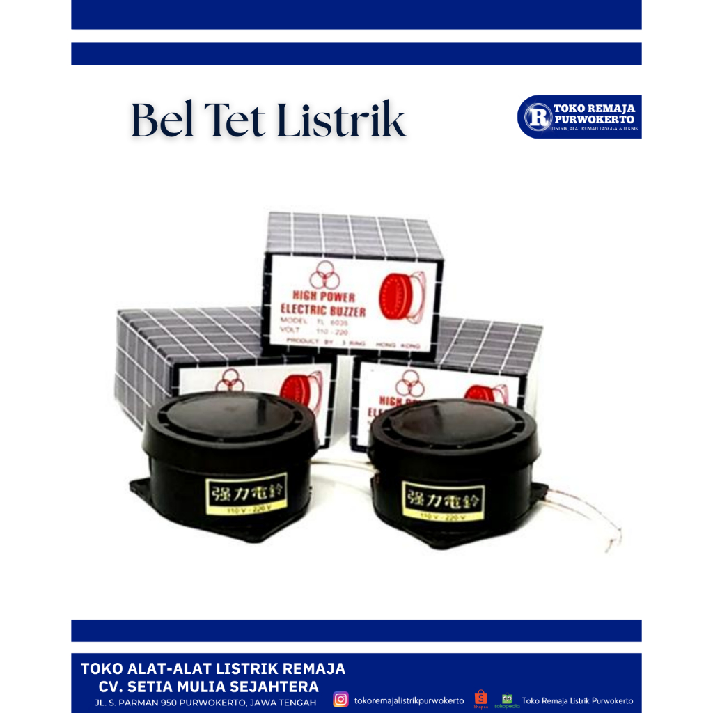 Bel Listrik Tet SEKOLAH/ISTIRAHAT/ALARM/220 V