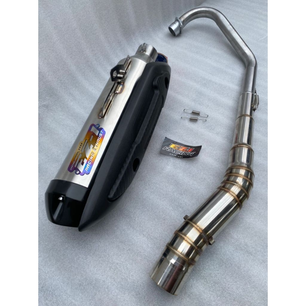 KNALPOT STANDAR RACING"TERMURAH ORIGINAL EZ.1 RACING,DENGAN SUARA BAS ADEM,RAMAH LINGKUNGAN,FULL SET