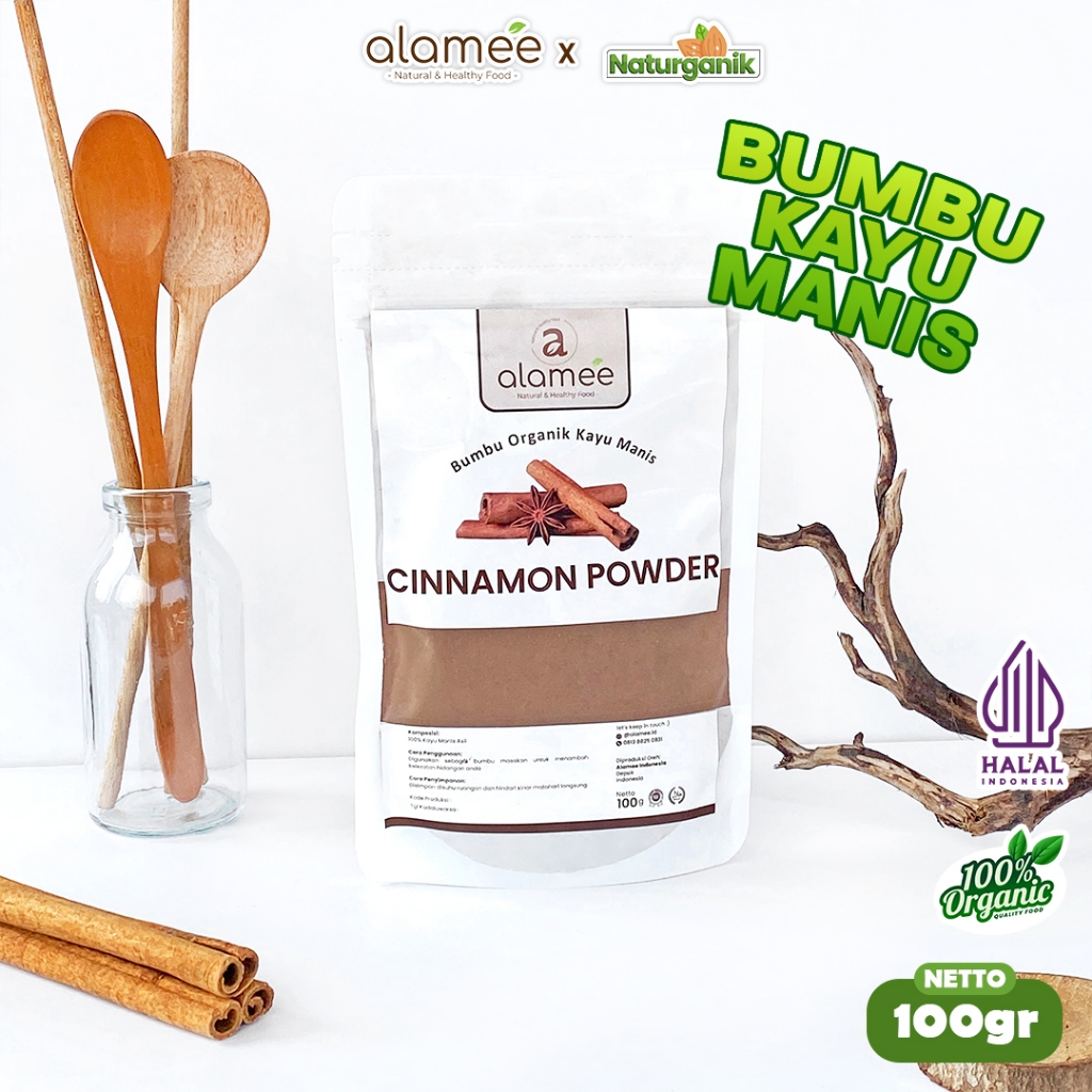 

ALAMEE Kayu Manis Bubuk Seasoning Cinnamon Powder kayumanis Murni Bumbu Organik 100 Gram Naturganik