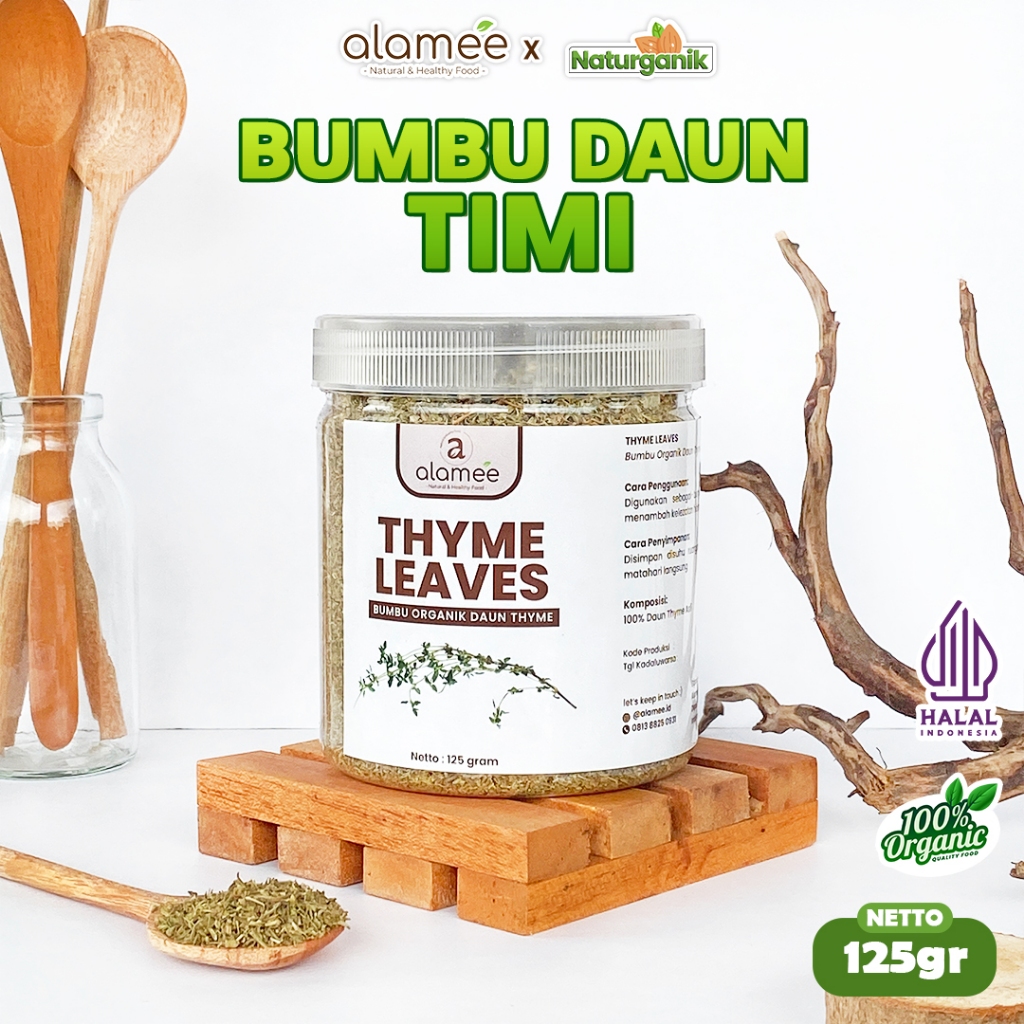 

ALAMEE Thyme Kering Seasoning Daun Timi Bumbu Dapur Organik Dried Leaves Murni Asli Naturganik