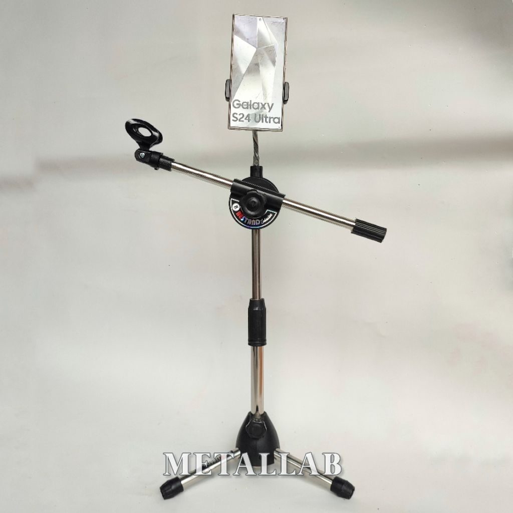 Stand Mic Pendek Stand Mic Stainless Steel Stand Mic Karoke Stand Mic Double Holder BESTAND EXCLUSIV