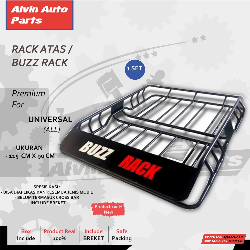 ROOFRACK BUZZ RACK RACK MOBIL RACK ATAS MOBIL UNIVERSAL BAGASI ATAS MOBIL UNIVERSAL