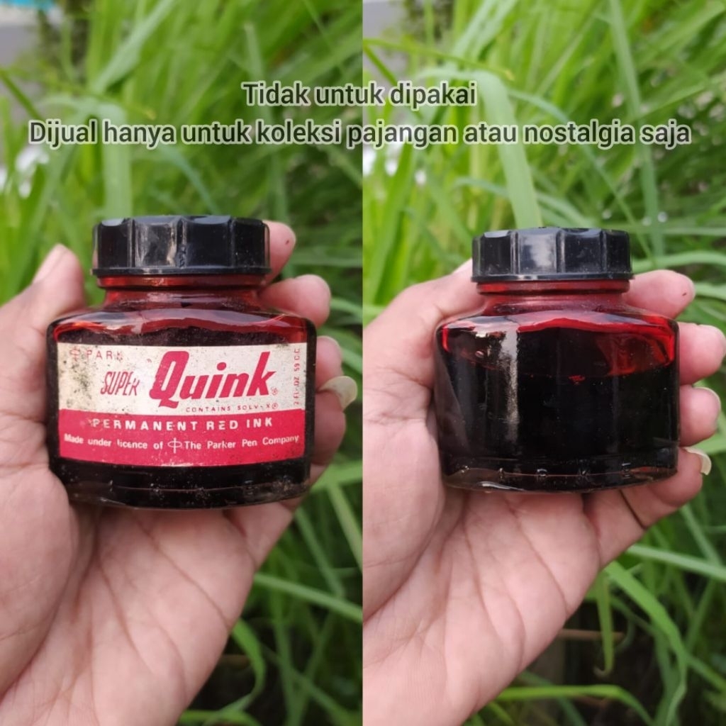 

[ KOLEKSI LANGKA ] TINTA PARKER SUPER QUINK WARNA MERAH KOLEKSI PRODUK JADUL LAWAS ASLI