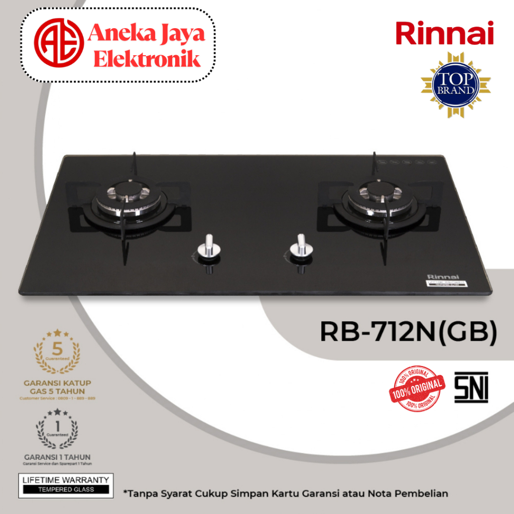 RINNAI KOMPOR TANAM RB-712N (GB) KOMPOR GAS TANAM RINNAI