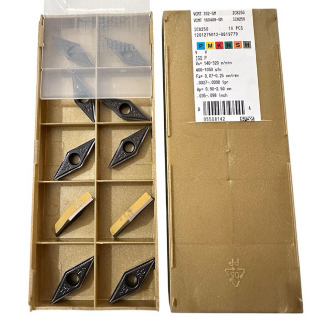 Insert VCMT 160408-SM IC8250 Original Iscar | Insert Bubut VCMT 16 04 08-SM IC8250 Iscar Original
