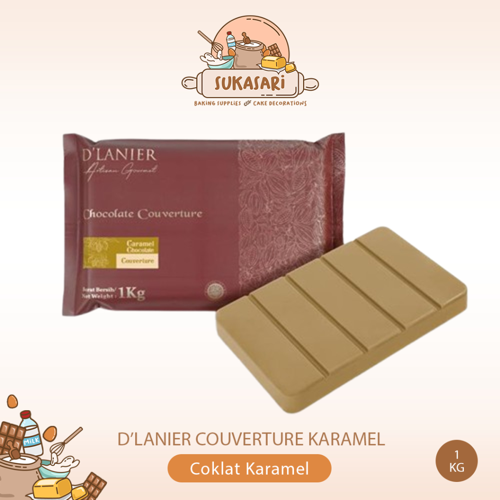 

D'Lanier Caramel Chocolate Couverture 1kg / Chocolate batang Coklat Couveture D Lanier Karamel