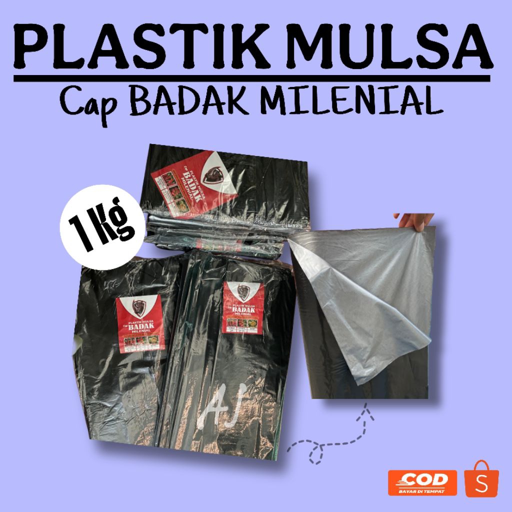 Plastik Mulsa | Plastik Pertanian Hitam Perak | 1kg | Merk BADAK MILENIAL