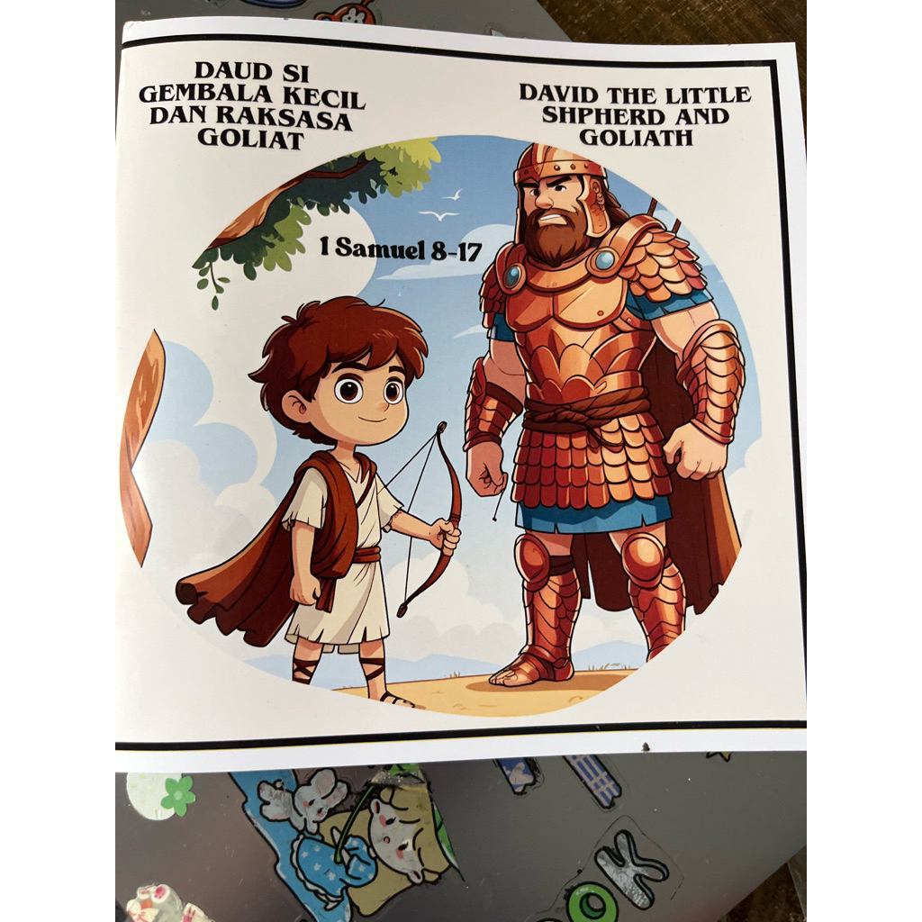 Buku cerita Alkitab tentang Daud dan Goliat