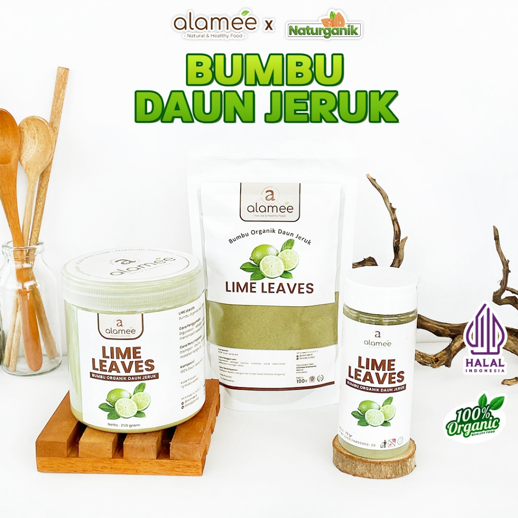 

ALAMEE Daun Jeruk Bubuk Lime Powder Bumbu Dapur Instan Organik Murni Asli Seasoning Naturganik