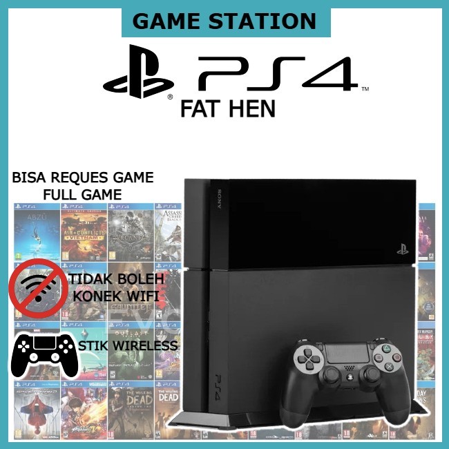PS4 FAT PLAYSTATION 4 FAT H3N 9.00 - 11.00 - 12.02 HDD 500GB // 1TB FULL GAME + 2 STIK