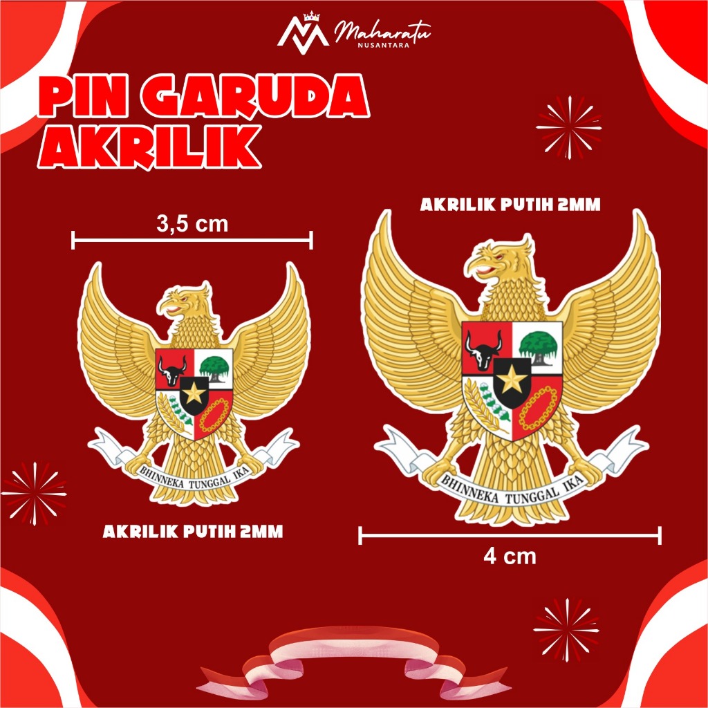 PIN AKRILIK TEMA KEMERDEKAAN - PIN PENITI 2 UKURAN BAHAN AKRILIK