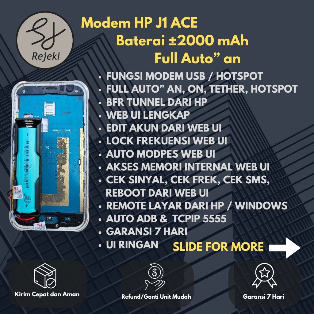 Modem HP Samsung J1 ACE 4G Pakai Baterai