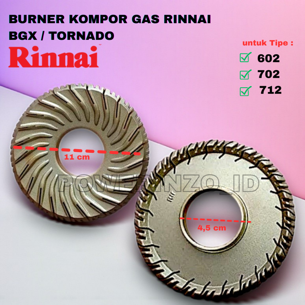 BURNER KOMPOR RINNAI ORIGINAL KUNINGAN – MODEL MATAHARI / TORNADO BGX