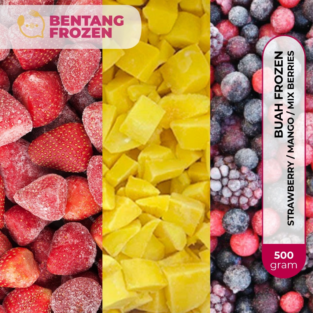 

Buah Frozen / Frozen Fruits 500gr / Strawberry / Mango / Mangga / Mix Berries / Mix Berry