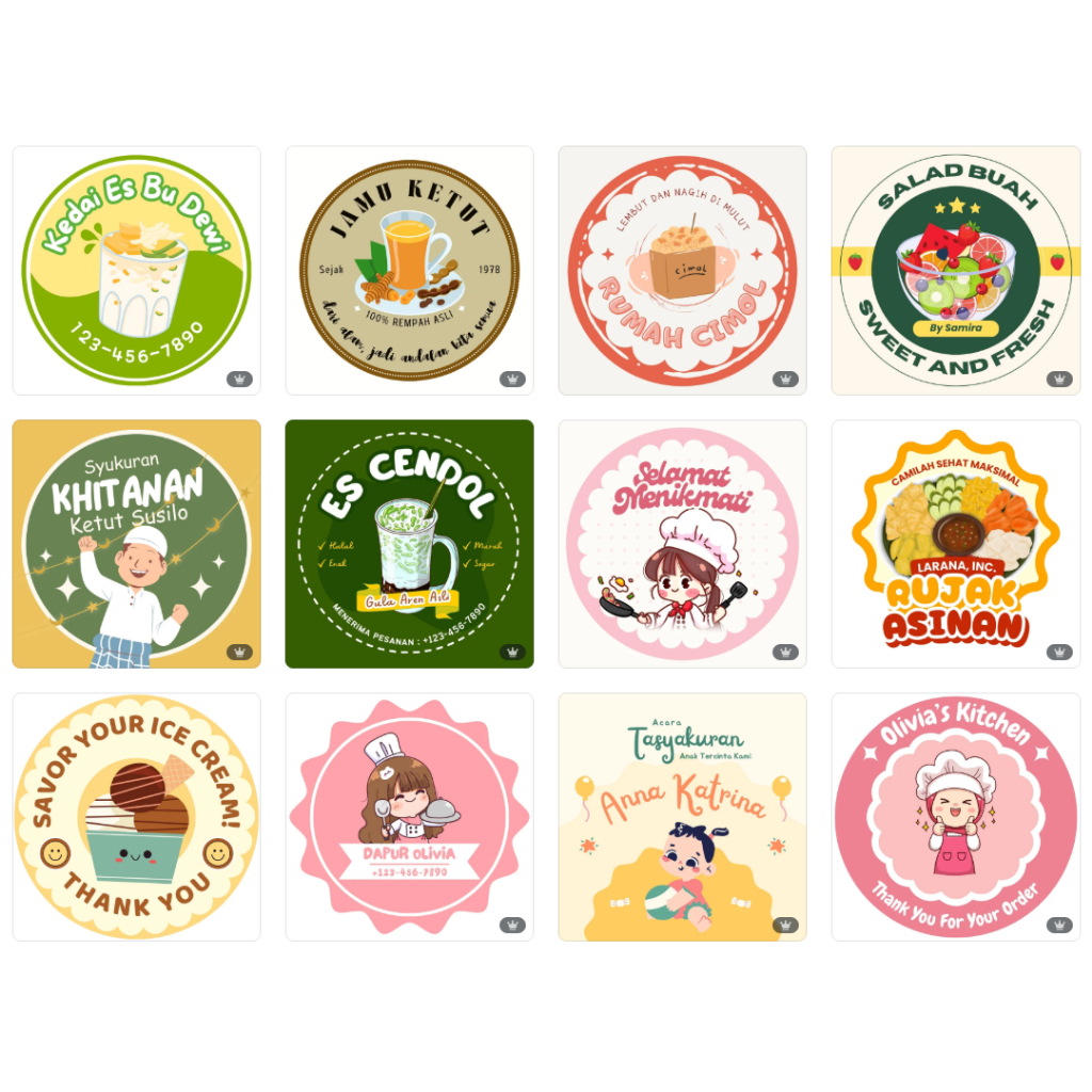 

STIKER UKURAN 6X6 BULAT + CUTTING KISS CUT