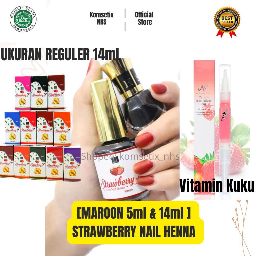 Vitamin kuku strawberry nail henna combo