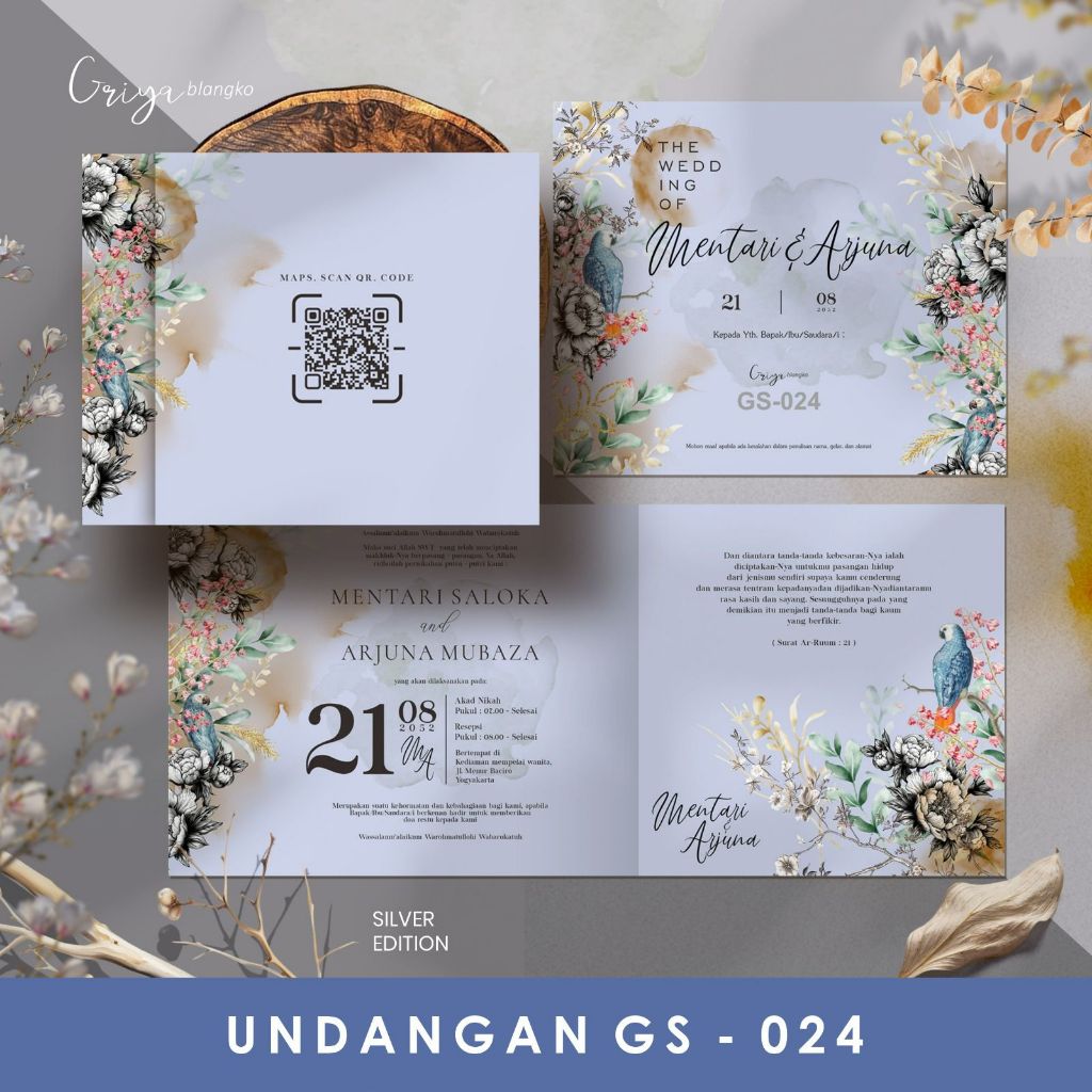 

GS 024 Blangko Undangan Kosongan Griya Blanko SILVER EDITION + File Setting Corel