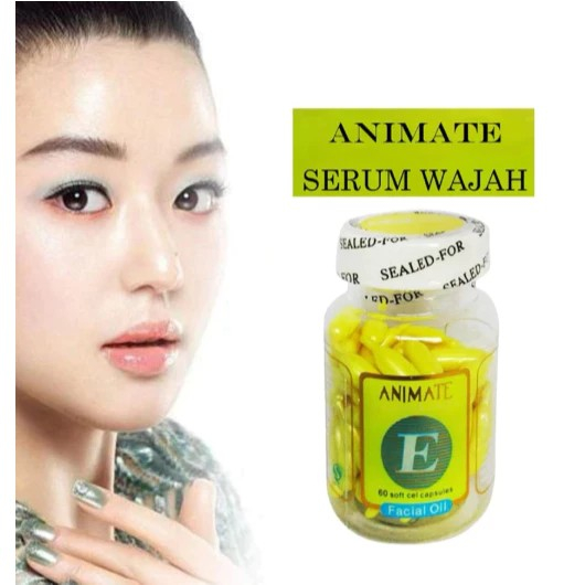BPOM Animate Skincare Ori Serum Kapsul Vitamin E Facial Essence isi 60