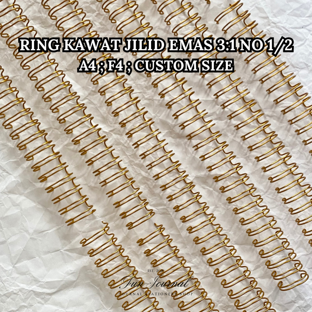 

RING KAWAT SPIRAL EMAS GOLD JILID SPIRAL BINDING 3:1 A4 F4 CUSTOM NO 1/2 ECER UNTUK BOOK JOURNAL JURNAL SCRAPBOOK DIY PLANNER BULLET JOURNAL BUJO DECORATION DEKORASI