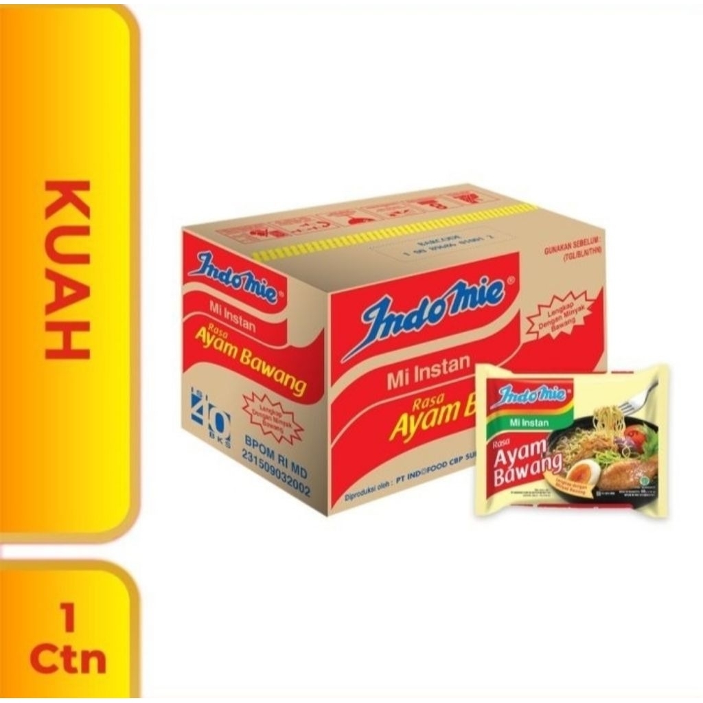 

Indomie Mi Instant Ayam Bawang 1 Karton 40 Pcs