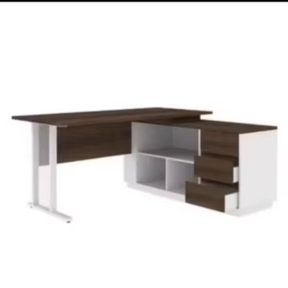 Meja Direktur  Minimalis / Meja Kerja L Shape + Laci