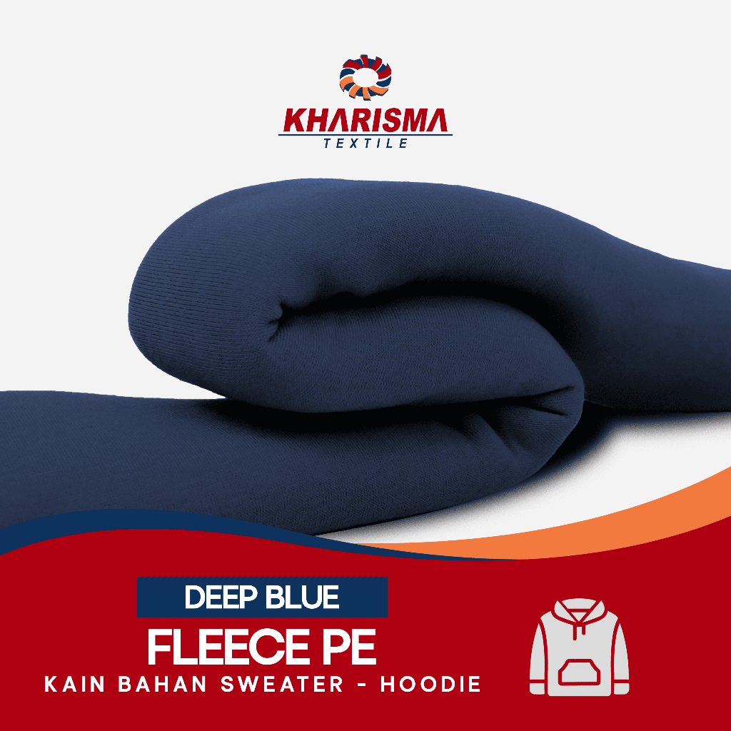 Bahan Jaket Sweater Kain Fleece PE Premium Deep Blue Kharisma Textile