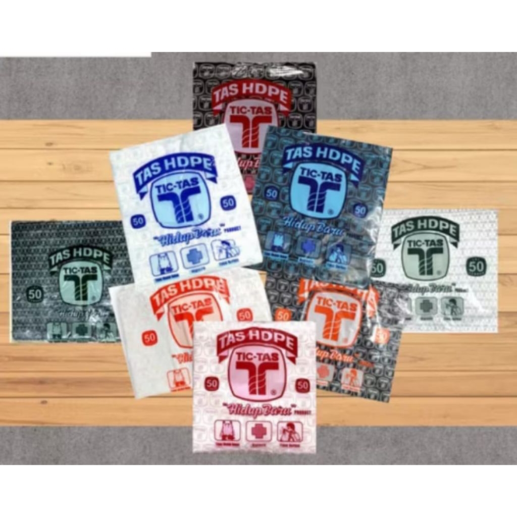 Kresek TICTAS 15/24/28 Hitam/putih 50pcs