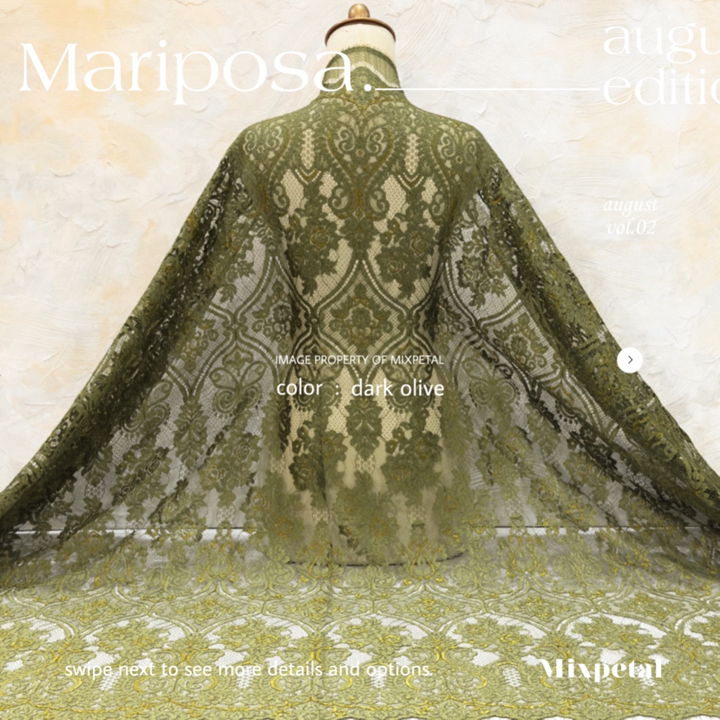 BAKAL KAIN KEBAYA BROKAT PREMIUM SEMI ITALY SHINNING METALIC MARIPOSA