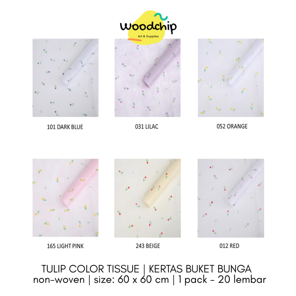

[LEMBAR] TULIP COLOR TISSUE NON-WOVEN | KERTAS BUKET BUNGA WRAPPING PAPER HAMPERS KERTAS KADO