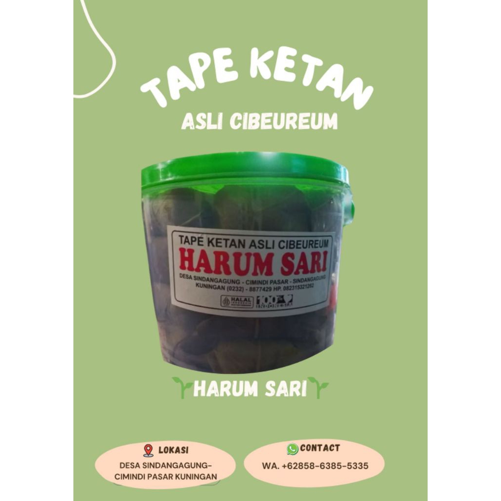 

tape ketan harum sari (toples)#oleholehkhaskuningan#tape ketan daun jambu