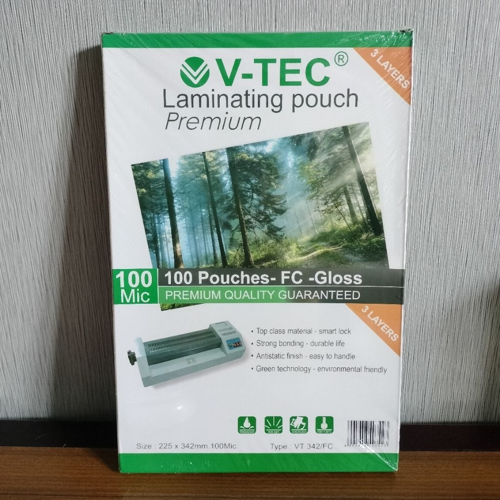 

Plastik Laminating F4 Vtec 100 Mic / Laminating Pouch Film F4