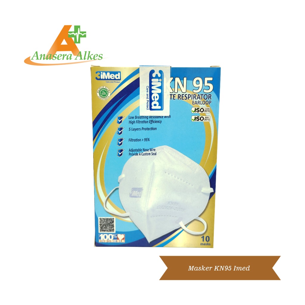 Masker KN95 3Imed Care and Protect / Particulate Respirator isi 10 Pieces / Earloop